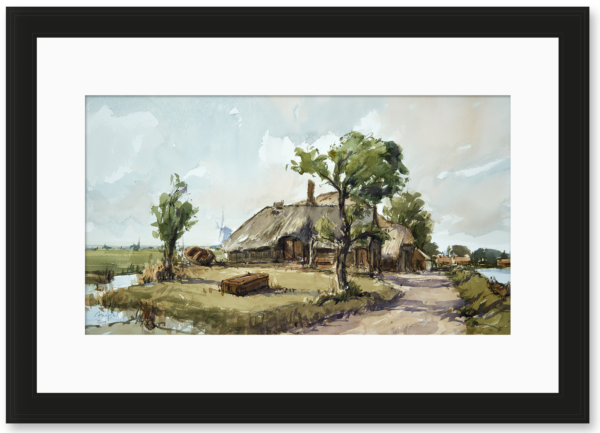 R27 Aquarel - Boerenhuizen aan de Schinkelweg 2019