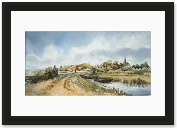 R07 Aquarel - Het dorp Sloten 2018