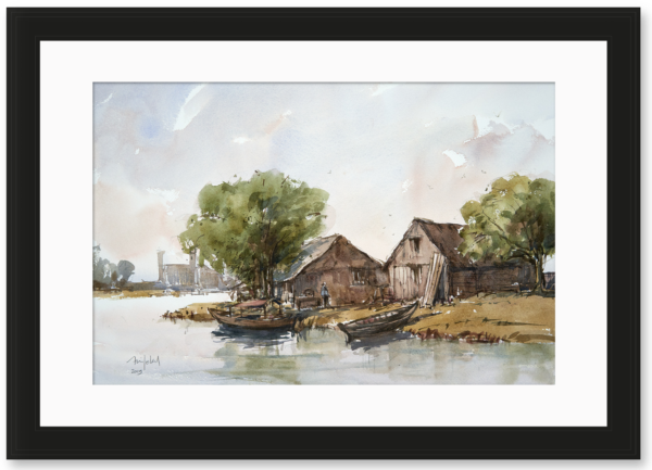 R28 Aquarel - Het eiland bij de Overtoom 2019