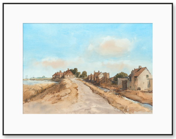 R40 Aquarel - Het gehucht Houtewaal aan de Diemerdijk 2023